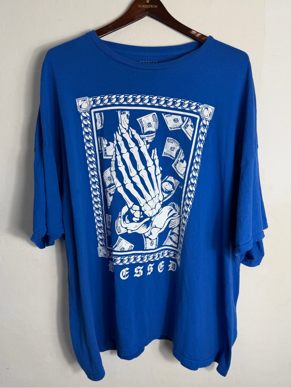 Getting Money Skeleton Design 5XL T-Shirt Blessed - Blue Popular Poison